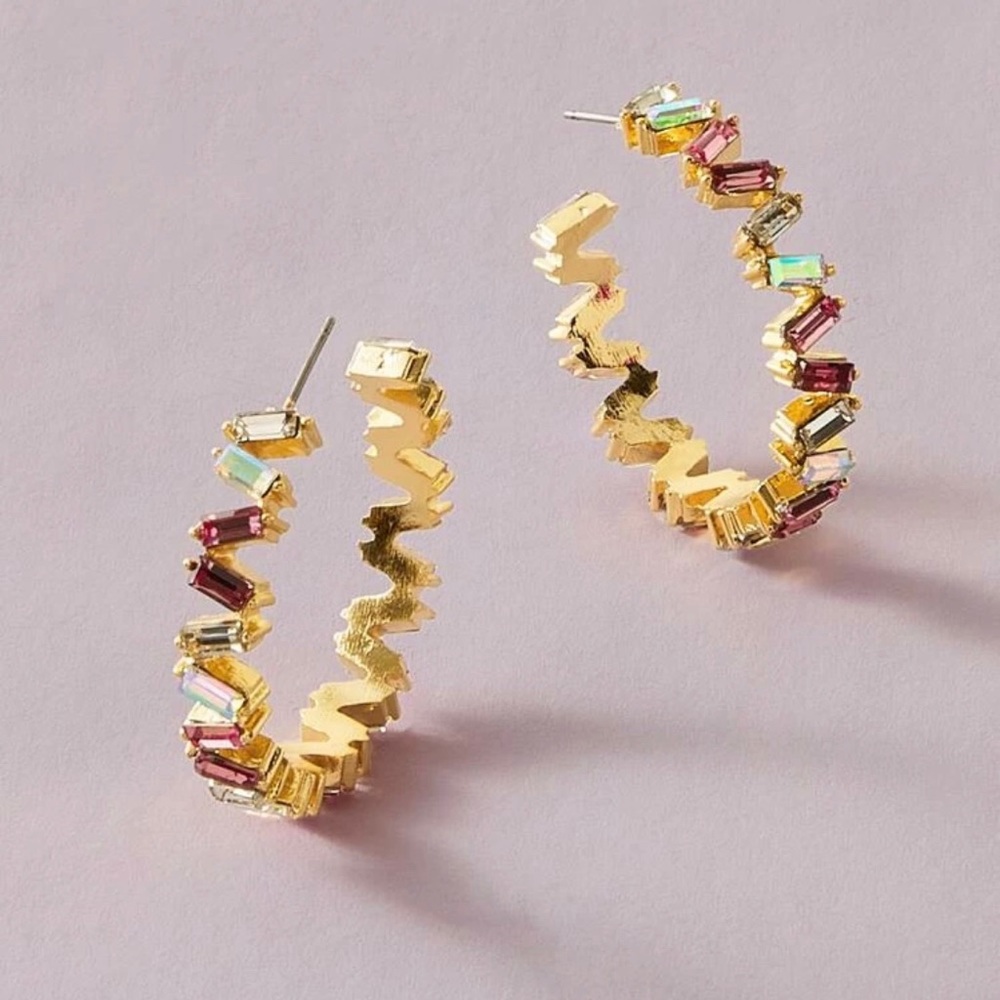 Multicolored hoop earings